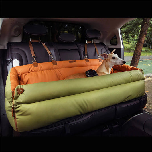 Deluxe Faux Leather Travel Bed – Cozy & Durable for Pets on the Move